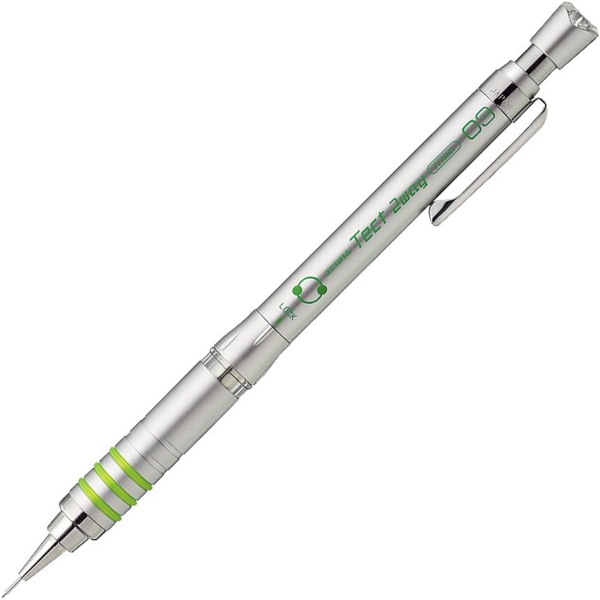 Zebra Mechanical Pencil, Tektwoway, 0.3, Silver, 10 Count B-MAS41-S