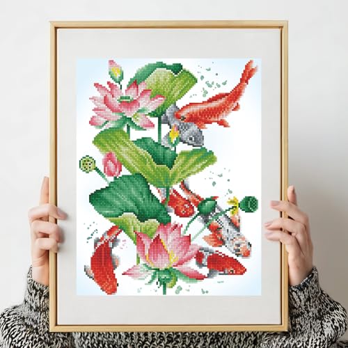 Image of DIAMOND DOTZ Koi Portrait Diamond Painting Kits for Adults - Diamond Art Kits a Relaxing Creative Craft Kit with Dotz Gems 12x16.4