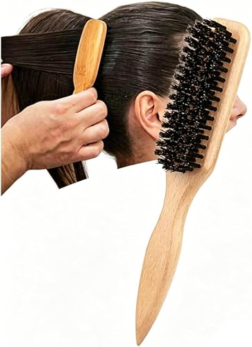 LANCI 1 Piece Unisex Hair Comb and Beard Brush, Fragrance-Free Professional Hairstyling Brush, Gradient and Clipper Cleaning Comb, Slick Back Smoothing Tool 