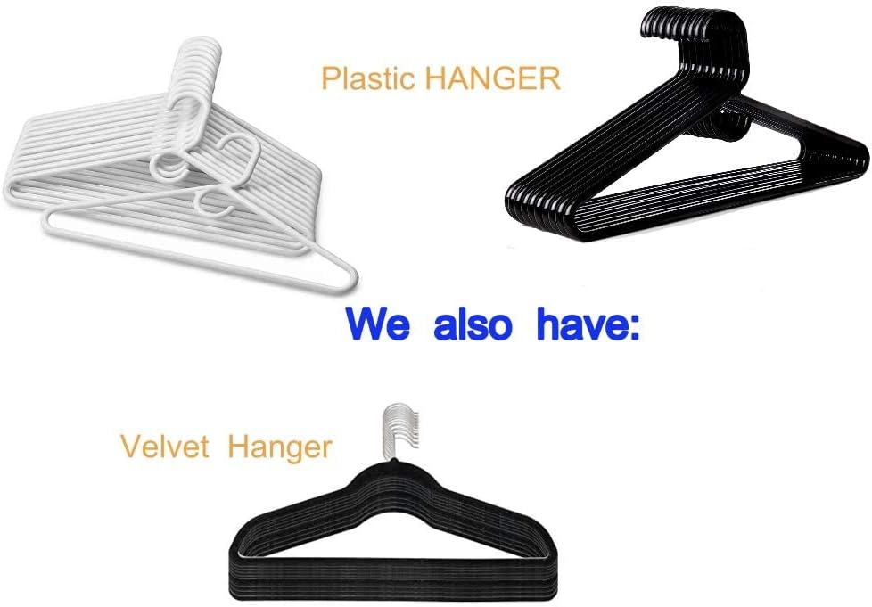 Plastic Hangers HD Heavy Duty, 32 Pcs. Black Color, Made in USA, 3/8” Thickness, Durable, Tubular, for Clothes, Coat, Pants, Shirts, Dress and More, TINEFF, Free and Quick delivery from USA