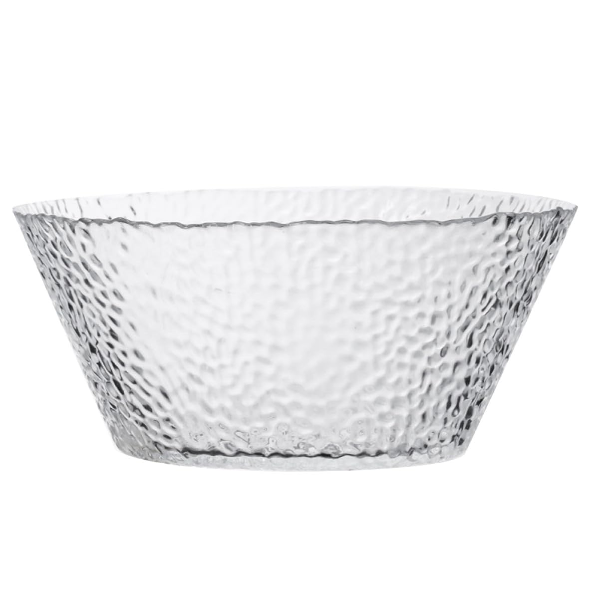 Saladier en verre au design européen et texture martelée