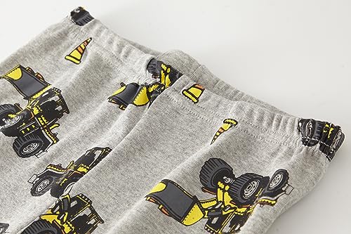 Popshion Boys Truck Pajamas 100% Cotton Long SLeeve Pjs Toddler Boy 2Pcs Sleepwear Kids CLothes Set truck2-6753-7T