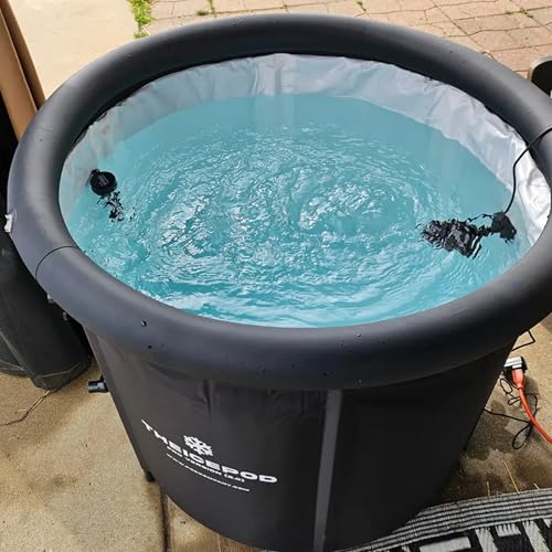 Image of The Pod Company Standard Ice Pod Complete Cold Plunge Bundle - 84-Gallon Portable Ice Bath with 36 XL Ice Trays, Insulated Lid & Cover, Water Jet, Maintenance & Cleaning Kit, Thermometer & Floor Mat