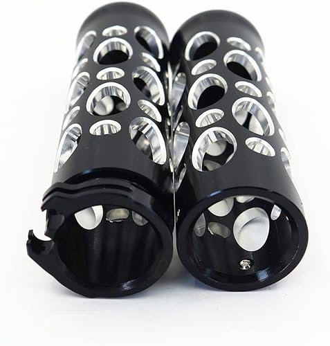 Miniatura 4 de 1 "0.984 in universal negro manillar de motocicleta Grips mano apretones para Harley Suzuki Kawasaki