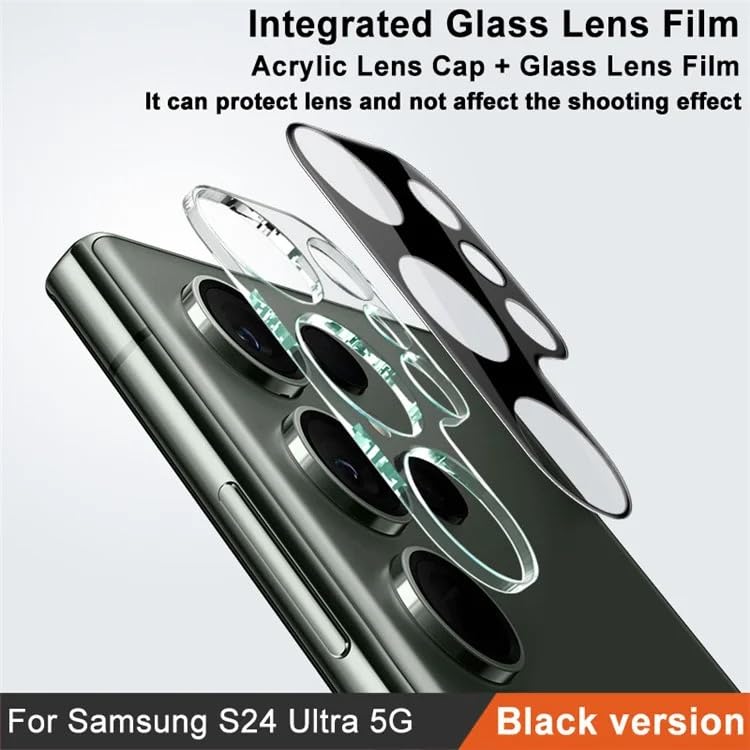 Image of Xmon Camera Lens Protector for Samsung Galaxy S24 Ultra (1 Pack) - 3D Premium Tempered Glass, Ultra-Clear, Anti-Scratch, Easy Installation - Black
