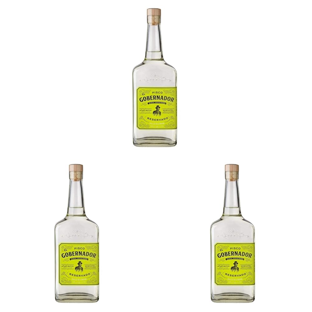 El Gobernador PISCO (1x 0,7l) – die Fruchtigkeit Südamerikas - chilenischer Pisco aus dem Limarí Tal – 70cl mit 40% vol. (Packung mit 3)