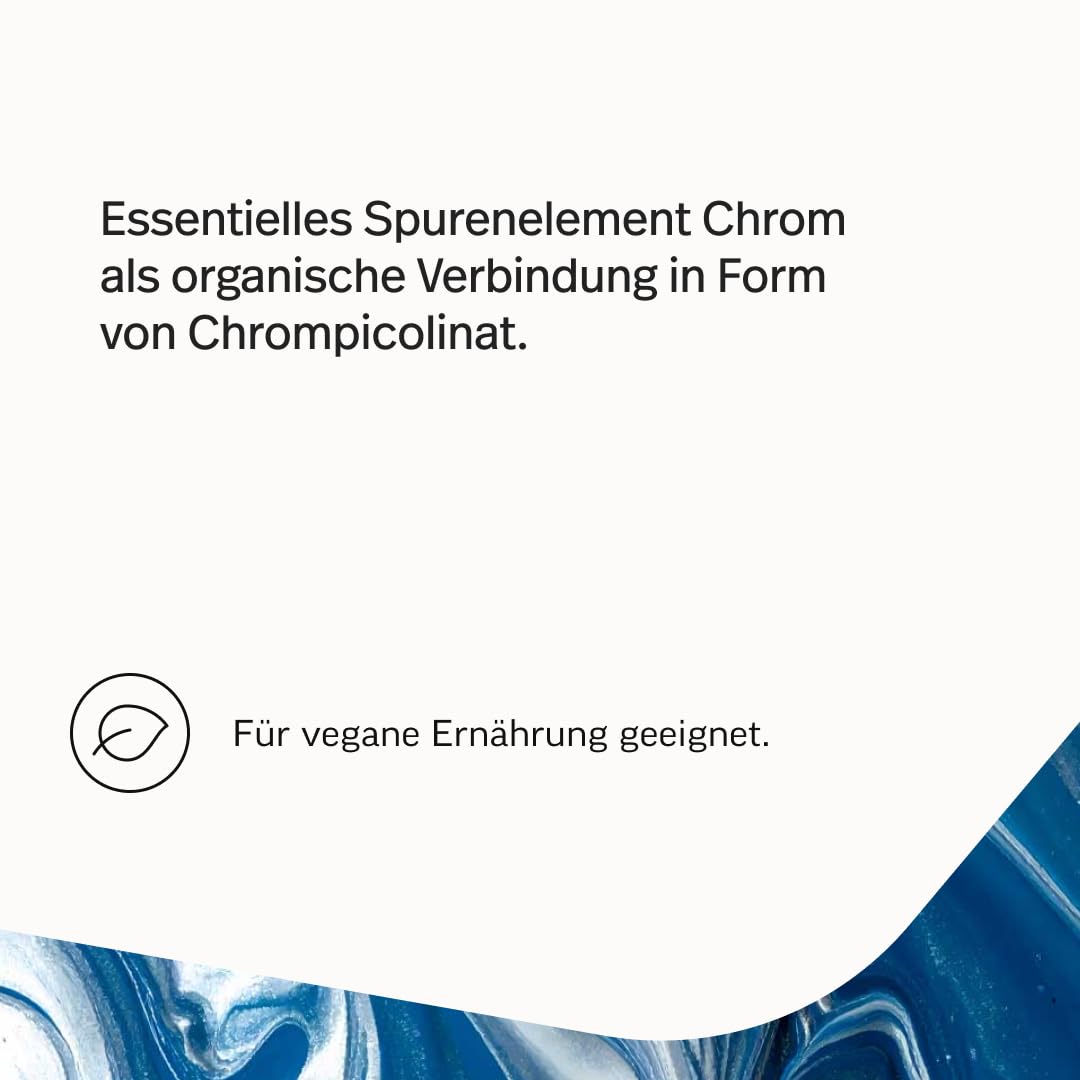 edubily® Chrom Picolinat Kapseln - 60 µg Chrompicolinat pro Kapsel - Vegan - Laborgeprüft - Im Braunglas (180 Kapseln)
