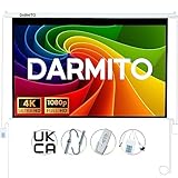 Darmito 120 16:9 Dual-Plug Electric Motorised Projector Screen, Ultra HD 3D 4K 8K Matt White +1.2 Gain, For Meeting School Home Cinema Theater Movie TV DVD Indoor