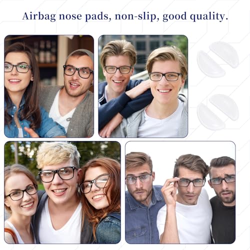 Hariendny 592743_1_5QD2FV3BS 20 Pairs Eyeglass Nose Pads Adhesive Glasses Nose Pads 3Mm Air Bag Eyeglass Nose Pads Silicone Eyeglass Nose Pads Nose Pads Anti Slip Soft Cushion Eyeglass Nose Pads For Eyeglasses Sunglasses thumb #6