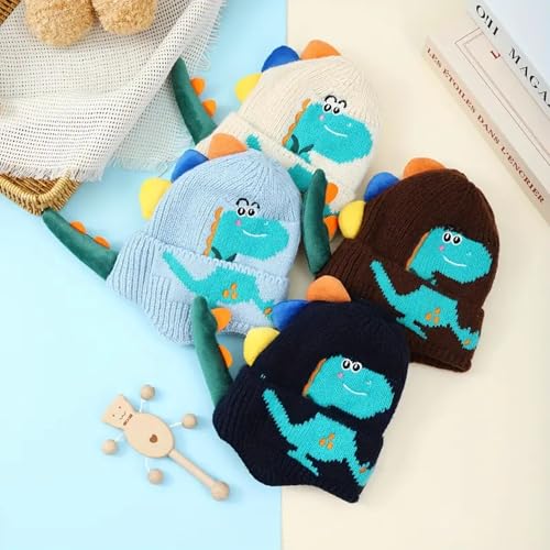 Children's Dinosaur Ear Protection Hat, Ear Beanie for Boys & Girls Unisex Dinosaur Winter Hat2