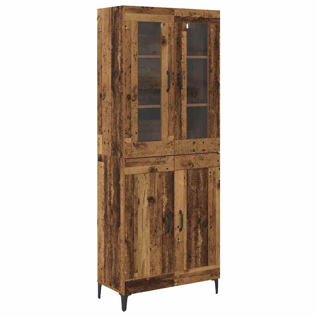 Lot de 2 meubles hauts aspect bois vieilli 69,5 x 34 x 180 cm