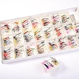 BLISSWILL 96Pcs Fly Fishing Lures Dry Flies Set Floating Flies Hooks for Bass Salmon Trout