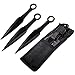 Ace Martial Arts Supply Ninja Stealth Black Throwing Knives with Nylon Case (KUNAI) (3 pieces)