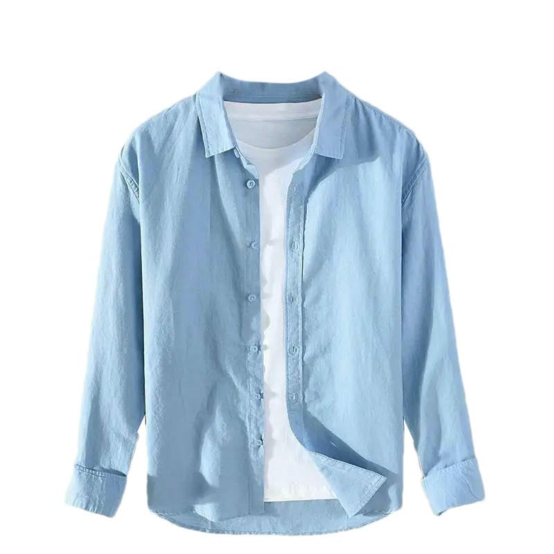 Chemise homme à manches longues bleu XL parfaite pour un look streetwear urbain