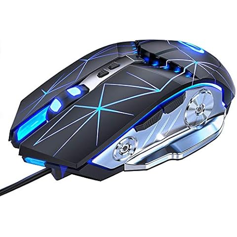 Gaming Mouse Wired USB External Mice RGB Multi Colour Silent RGB Mechanical Game Mouse with Light 3200 dpi 7 Buttons for Computer Desktop Laptop PC MAC Cover