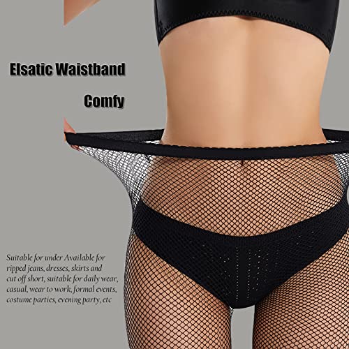 Sheer Patterned Fishnet Tights - 2 Pack Back Seam Lace Fish net Pantyhose High Waist, Hollow Mesh Stocking2