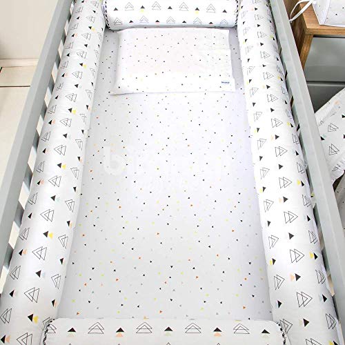 Kit de Berço Rolinho 4 Peças New York Triângulo Colorido, Biramar Baby, Colorido