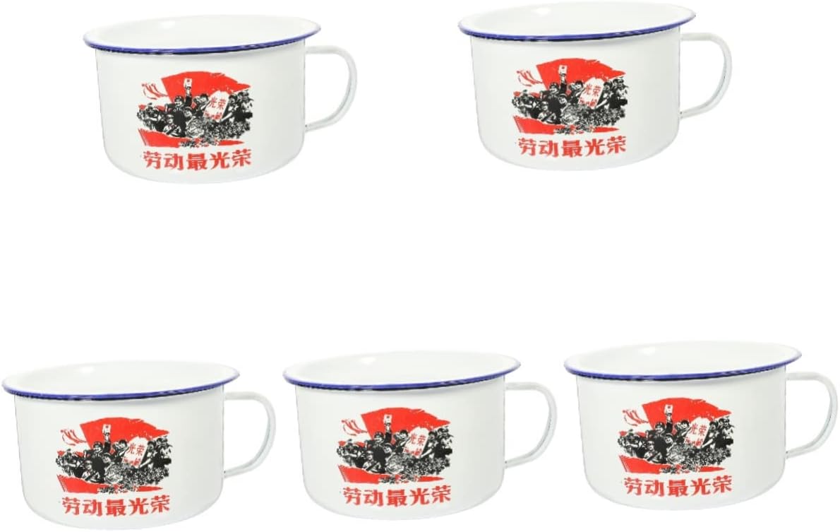 エナメル スープ ボウル ウェディング デコレーション アジアン インテリア、2 セット エナメル ランチ ボックス 蓋付き金属容器