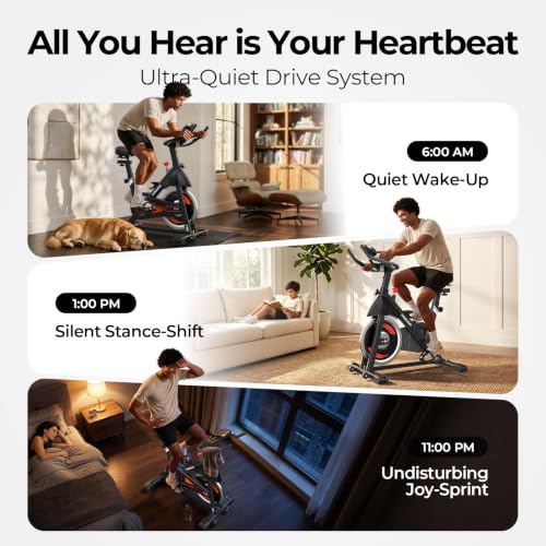 Image of YOSUDA PRO Magnetic Exercise Bike 350 lbs Weight Capacity - Indoor Cycling Bike Stationary with Comfortable Seat Cushion, Silent Belt Drive