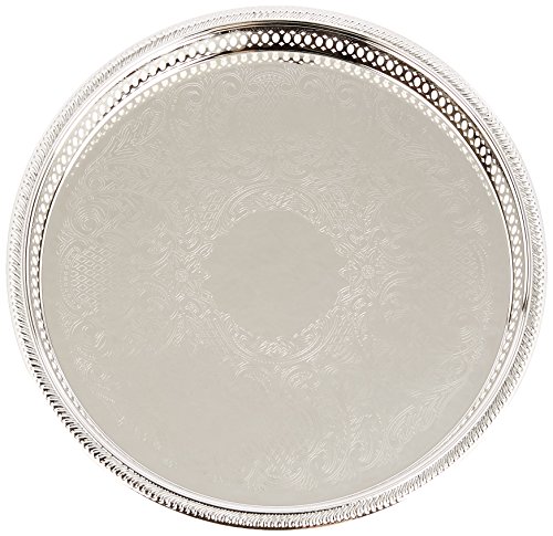 Elegance Silver Round Silver Plated Gallery Tray, 12-3/4" by Elegance - Image 2