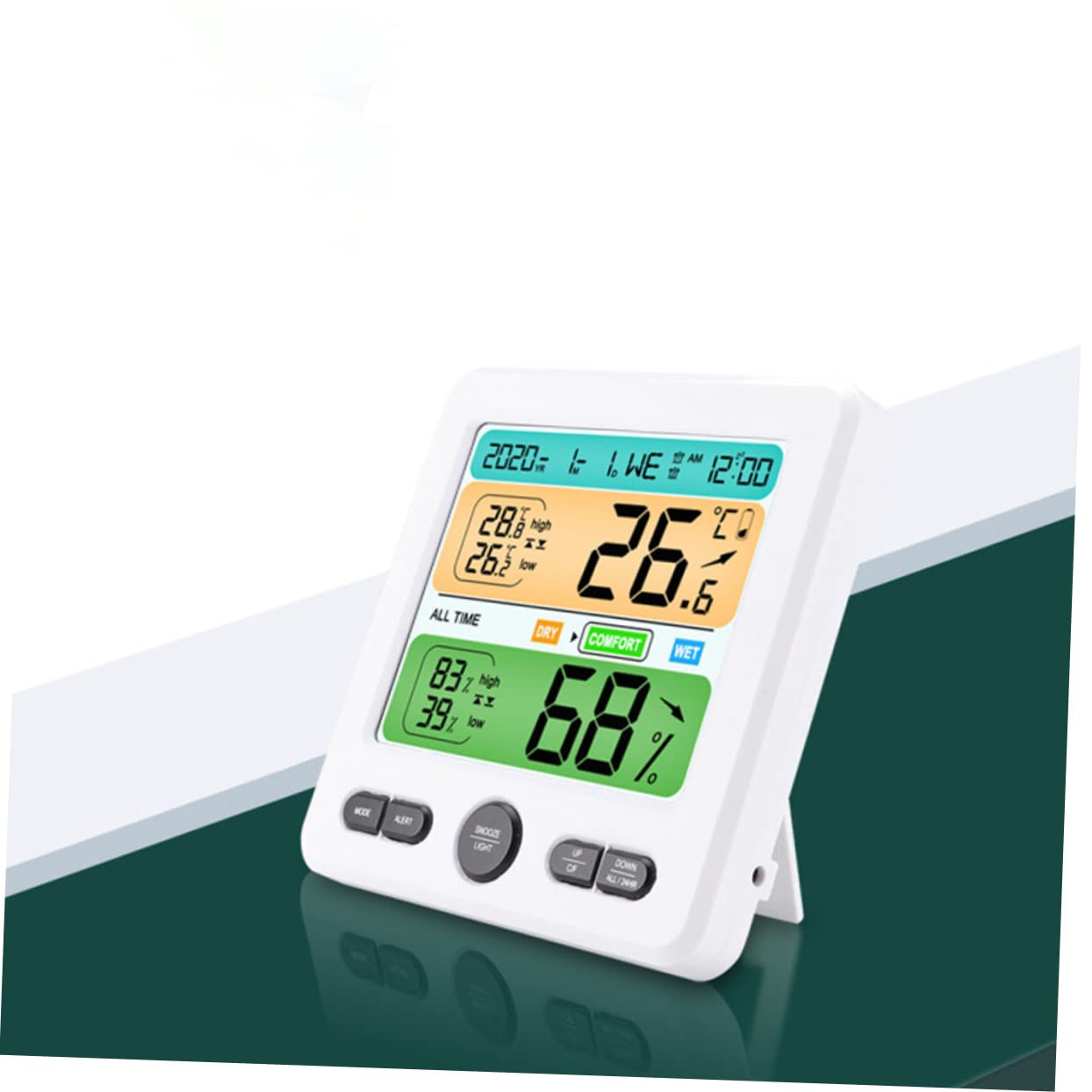 WOONEKY Reloj Termómetro Higrómetro Digital Medidor de Humedad y Temperatura para Uso Doméstico Monitor de Temperatura Ambiente Habitaciones
