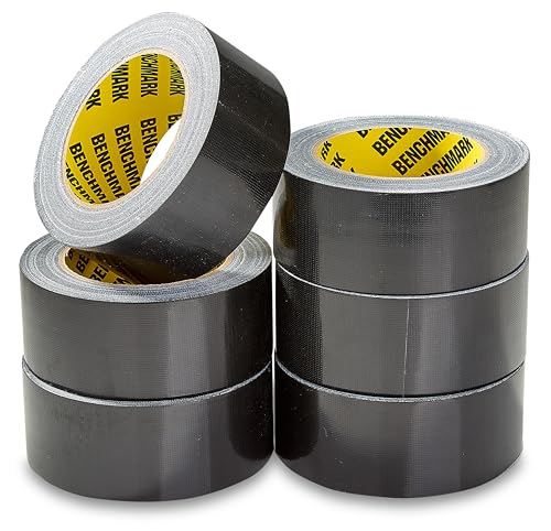 Image of 6 Pack - Black Duct Tape (2 in x 90 ft /Roll); Total of 540 Feet (180 Yards); Heavy Duty; Tear by Hand Design; No Residue; Strong Yet Flexible; Great for Repairs of All Kinds; Duck Tape; Bulk Pack