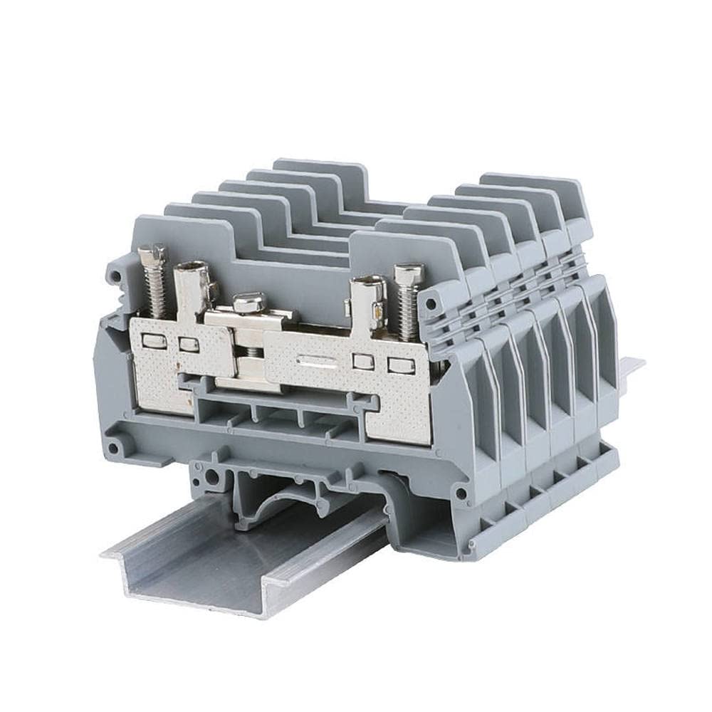 10pcs Phonex Type URTK/S Din Wiring Universal Connector 20-8AWG Thin Modular Current Test Disconnect Screw Terminal Block URTK6S
