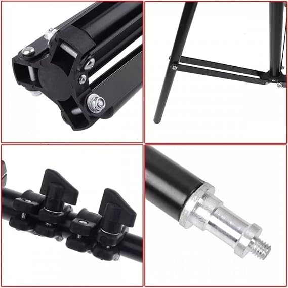Coverzone Ayarlanabilir Profesyonel Tripod Işık Standı, Teleskopik Yükseklik Ayarlı, Katlanabilir Taşınabilir Metal Gövde, Fotoğraf Video Çekim Işıkları Softbox Ring Light için Stüdyo Tripodu