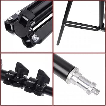 Coverzone Ayarlanabilir Profesyonel Tripod Işık Standı, Teleskopik Yükseklik Ayarlı, Katlanabilir Taşınabilir Metal Gövde, Fotoğraf Video Çekim Işıkları Softbox Ring Light için Stüdyo Tripodu
