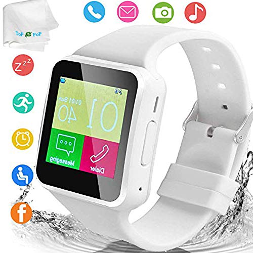 TOPEPOP Smart Watch Touch Screen Smartwatch Unlocked Watch Bluetooth Calls Wrist Watch Fitness