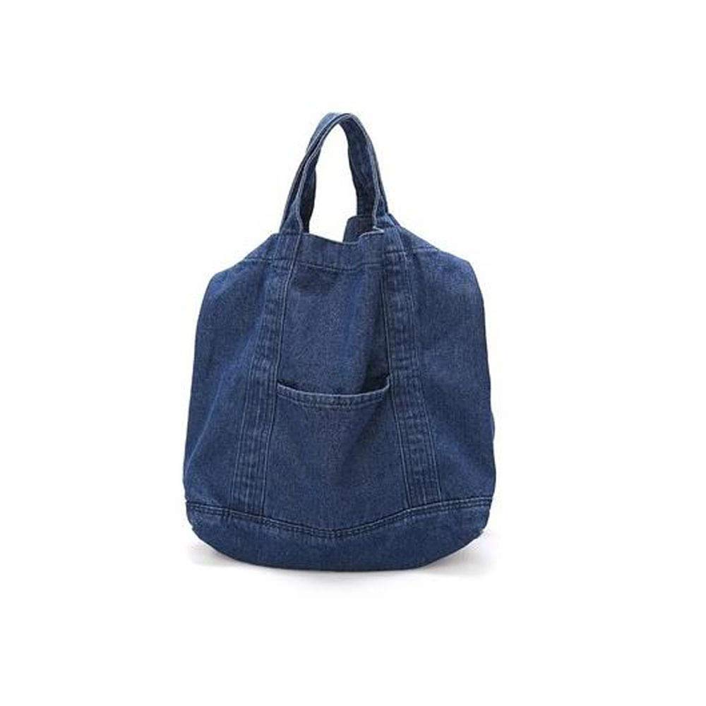 Sac bandoulière en denim REYG grand sac à une épaule en toile bleu foncé résistant