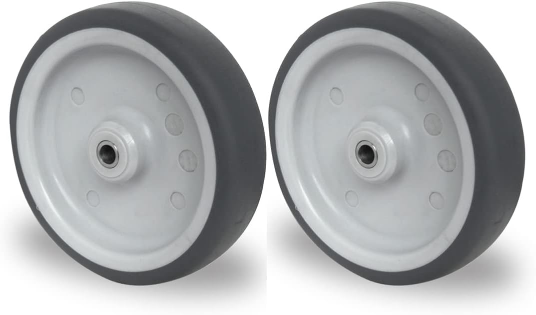 Set of 2 mounting wheel 125 mm axle apparatus roller T.P.E. slide