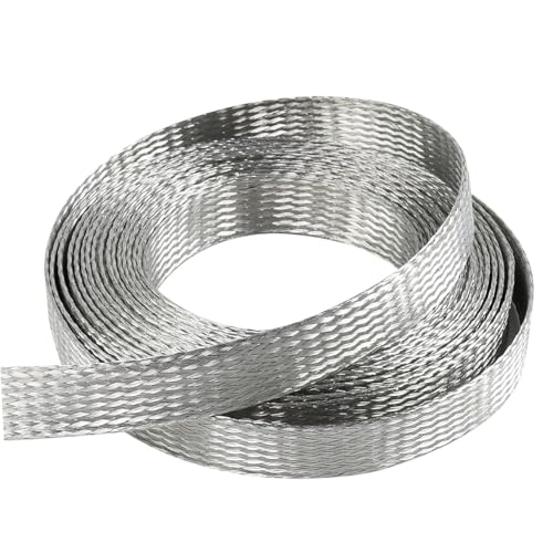 Tinned Copper Braided Ground Strap, Metal Braided Wire Length 3 Meters Suitable for Electrical Bonding and Industrial Equipment,Width 36mm(Width 38mm)