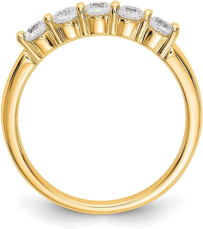 Diamond2Deal True Origin 14k Yellow Gold 1/2 carat Lab Grown Diamond (VS Clarity,E F Color) Complete Five Stone Ring
