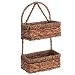 MyGift Hand-Woven Seagrass 14-Inch Wall Hanging 2-Tier Storage Basket, Brown