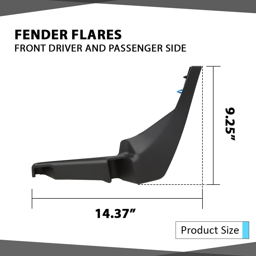 Fender Extension Trims/Front Bumper Finisher/Wheel Molding Left and Right Compatible with Land Rover Range Rover Evoque 2012-2015 LR028550, LR028551