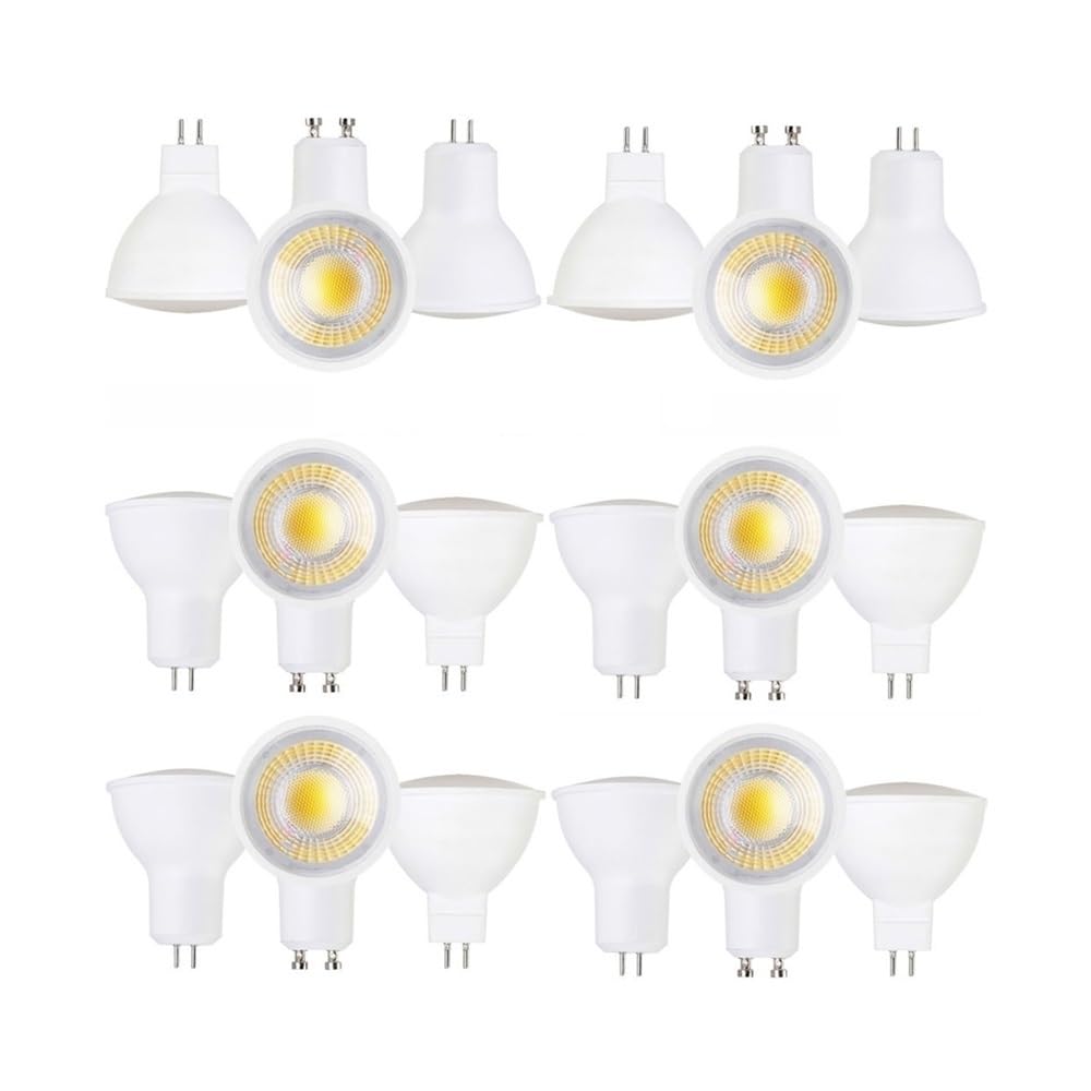 Confezione da 15 faretti LED COB GU10/GU5.3 AC85-265V 5W/7W faretti, DC12V MR16 illuminazione for la casa(Cold White,GU10 5W AC85-265V)