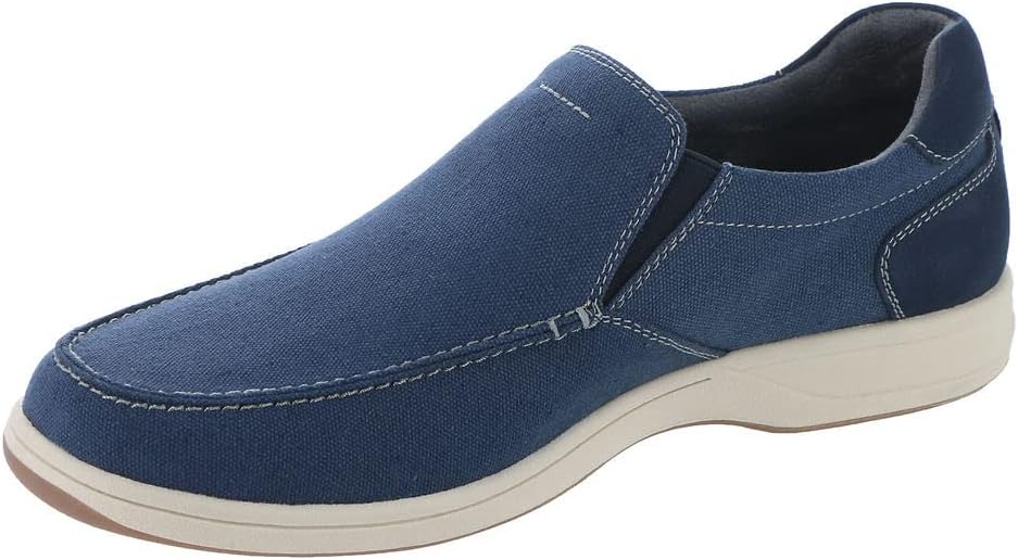 Florsheim Men's, Lakeside Canvas Moc Slip On Navy 12 M