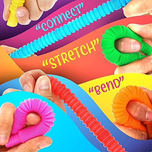 Image of Pop Tube 10pc Toys for Kids Pop it Music Pipe Stress Anxiety Relief Sensory Bendable Stimming Toy Adjustable Toy Multicolored (10)