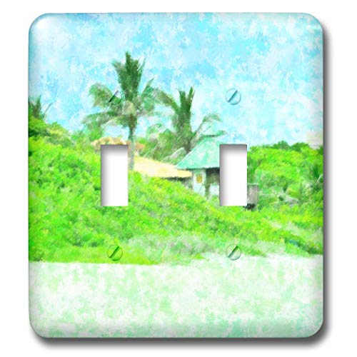 Interruptor de doble palanca decorativo 3dRose lsp_25299_2 playa tropical 2