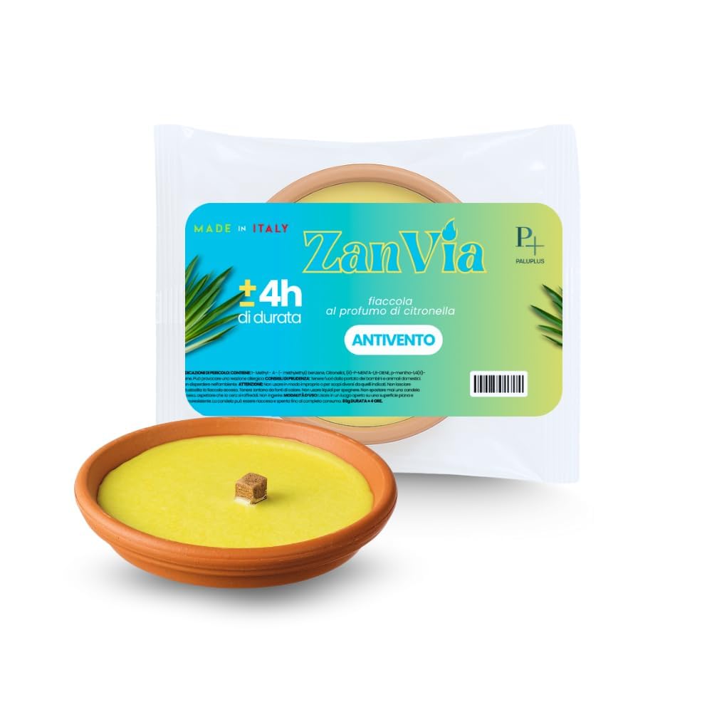 Virsus 53 Candele alla citronella Candela per Esterno in coccio di Terracotta diametro 11 cm per Giardinaggio antizanzare Feste ed Eventi