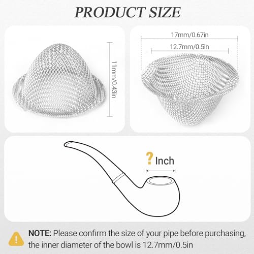 Pipe Screens, 0.5 Inch Adjustable Tapered Design Pipe Screen Filters, Stainless Steel Mesh and Brass Screen (50 PCS) - Image 4