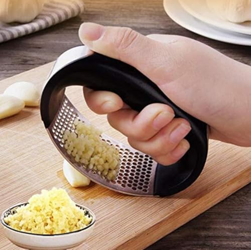 KRUTEAZ Garlic Press Stainless Steel Mincer Crusher Odorfree Kitchen Tool Easy to Clean Dishwasher Safe