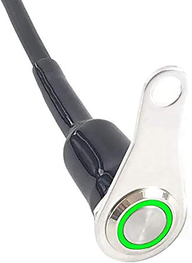 RAYANA Universal Stainless Steel LED Motorcycle Switch ON-Off Handlebar Adjustable Mount Waterproof Switches Button DC12V Fog Light (A-Green-Latching)