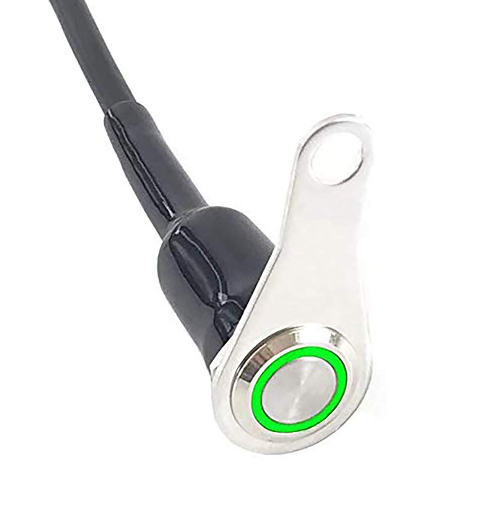 RAYANA Universal Stainless Steel LED Motorcycle Switch ON-Off Handlebar Adjustable Mount Waterproof Switches Button DC12V Fog Light (A-Green-Latching)