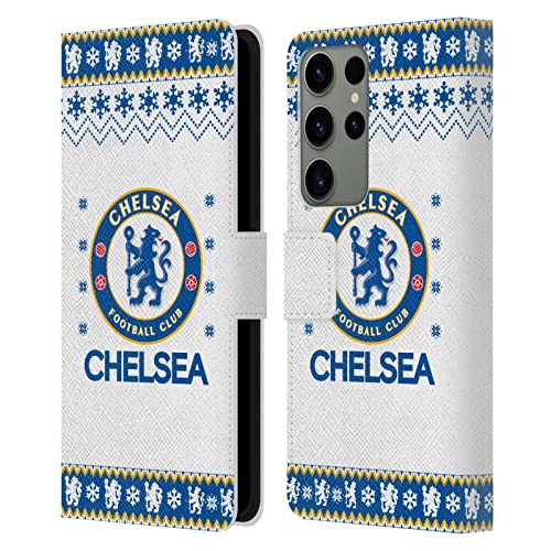 Carcasa Chelsea FC Samsung S23 Ultra Funda de Cuero para Ver Partidos con Soporte
