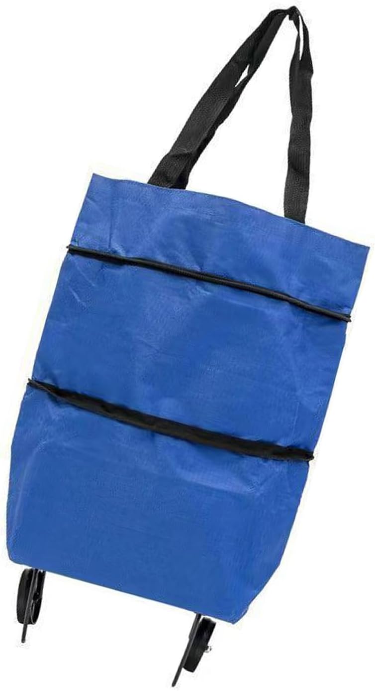 Foldable Pull Cart Water Oxford Cloth Trolley Bag with Spacious Interior for Market Trip Luggage Moving Foldable Hand Cart with