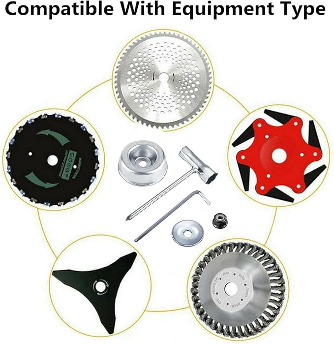 Image of Blade Adapter Accessory Maintenance Kit for Stihl FS55 FS55R FS56 FS56RC FS70R FS80 FS85 FS90 FS90R FS94 FS100RX FS110 FS120 FS130 FS130R Includes Thrust washers, gaskets, Retainer nut, Wrench
