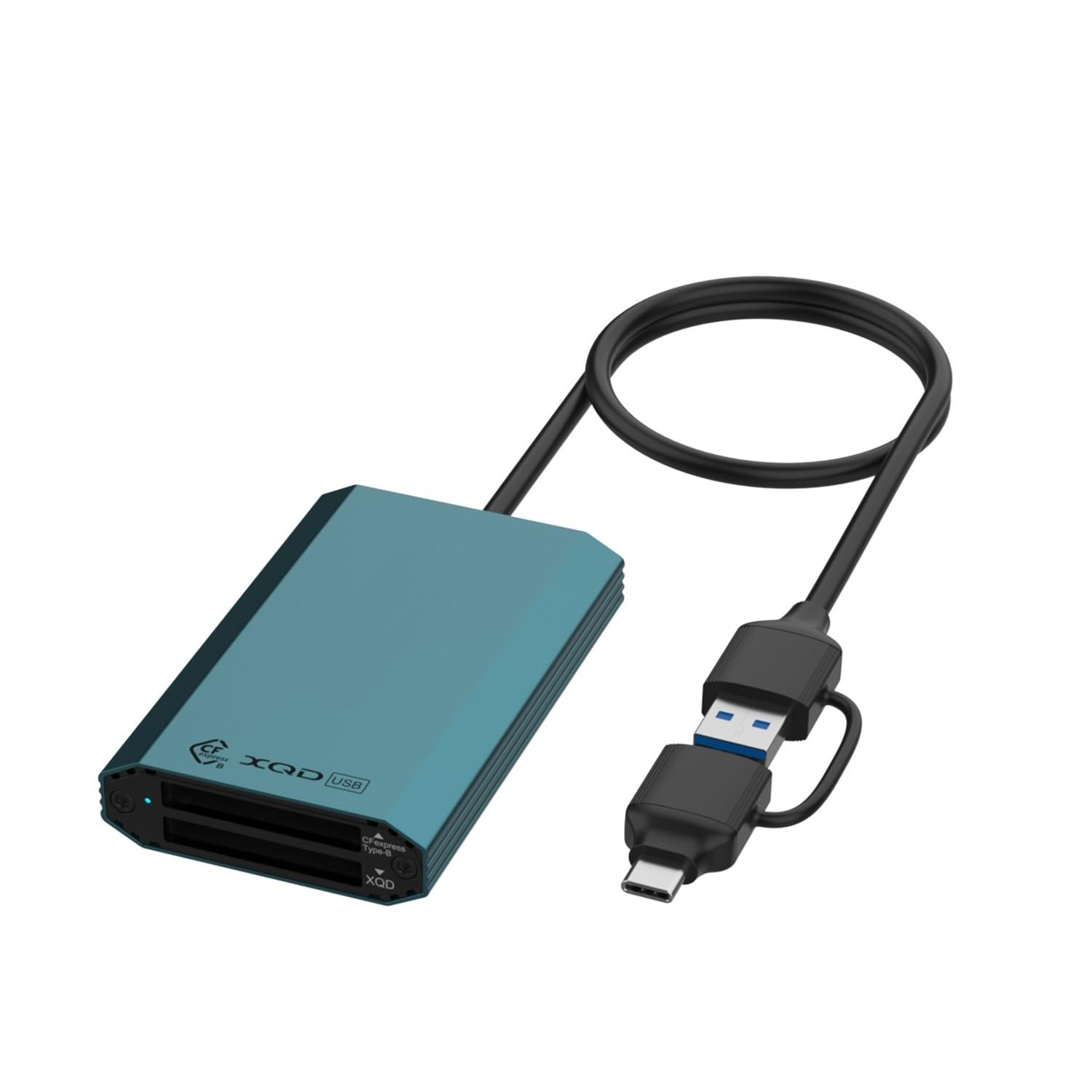 CFexpress Type B/XQD Dual Slot Card Reader USB C, USB 3.2 Gen 2 (10Gpbs), Compatible with CFexpress Type B Card/XQD Memory Card, Support Sony G/M Series, Lexar 2933x/1400x USB Mark XQD Card (Green)