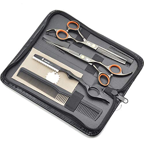 HUNTERrapoo (HT9126) 6inch Beauty Hair Cutting Scissors Set For Hairdressing,Black Color Fashion design